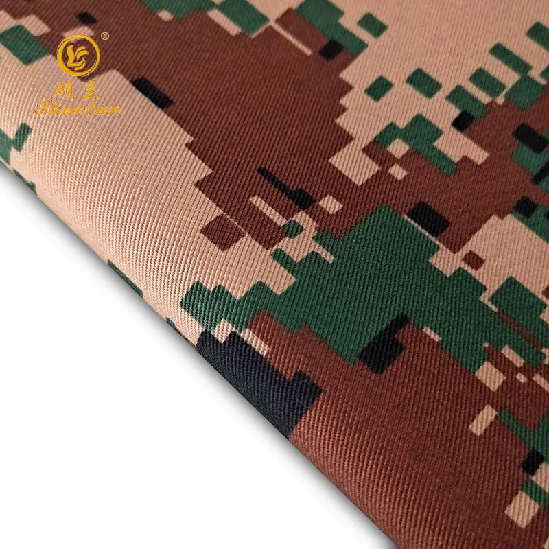 Camouflage TC 65/35 21*21 108*58 190gsm Uniform Fabric Release Woven Twill Waterproof Functional Fabric
