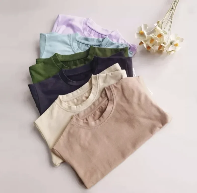 Basic Outfits Kids Boys Girls Summer Cotton Short Sleeve Tracksuit Set Children 2 Piece Causal Sports Clothes Set