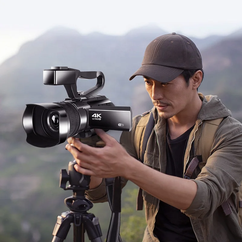 Digital Vlogging Camcorder 48MP Stream Camera for YouTube Live Streaming 30X Digital Zoom WiFi Night Vision 4K Video Camera