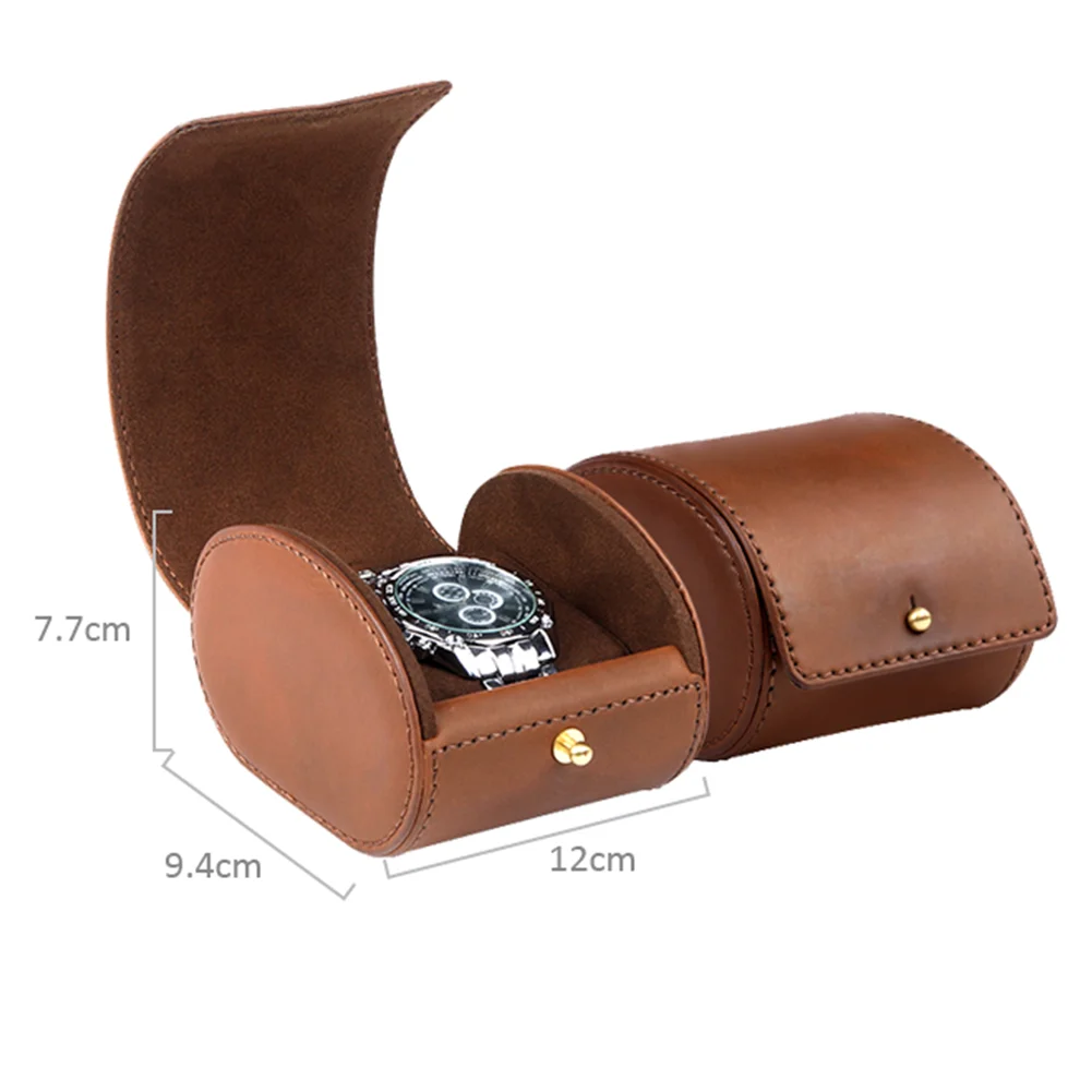 Customized Wristwatch Luxury Portable Organizer Case Travel Leather Display Single Watch Box