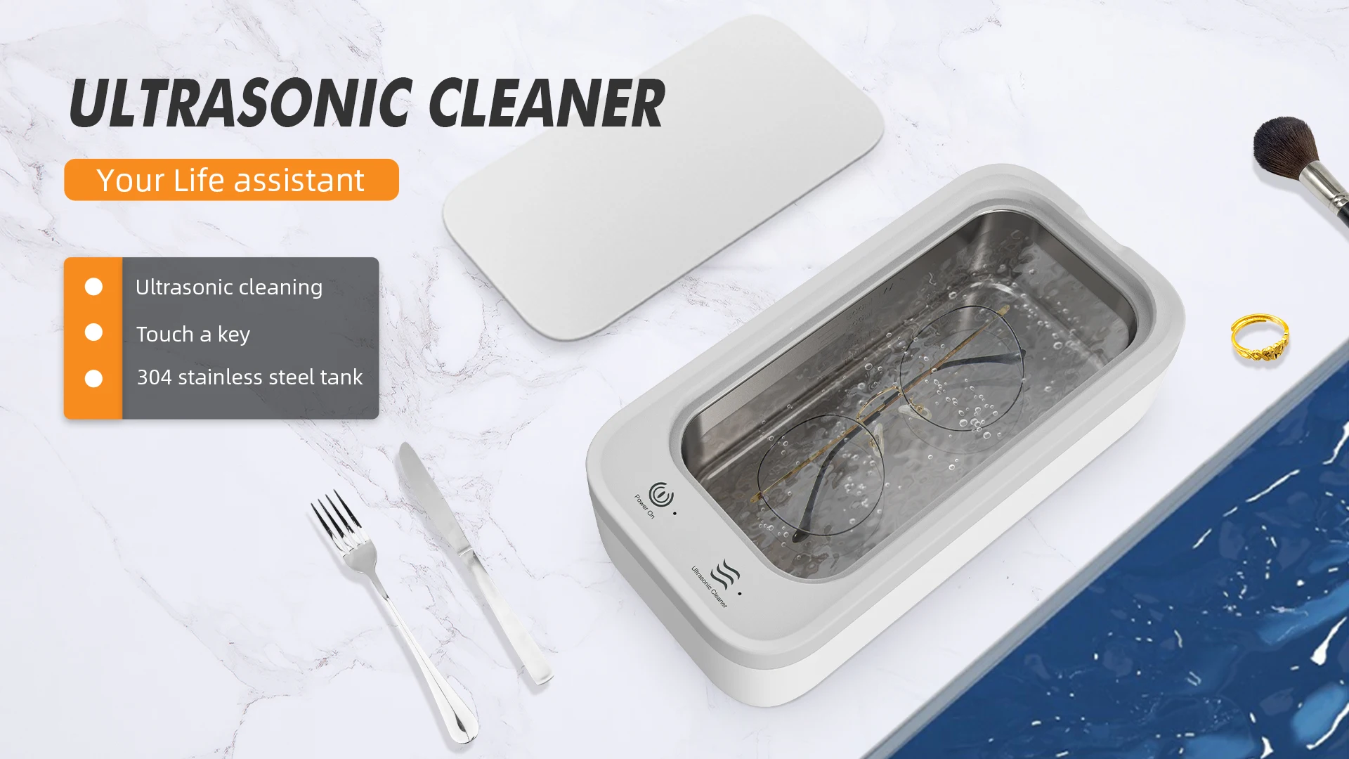 IKATAK мини 500 мл 45 кГц портативная Ювелирная Косметическая щетка для очистки очков бытовые ультразвуковые