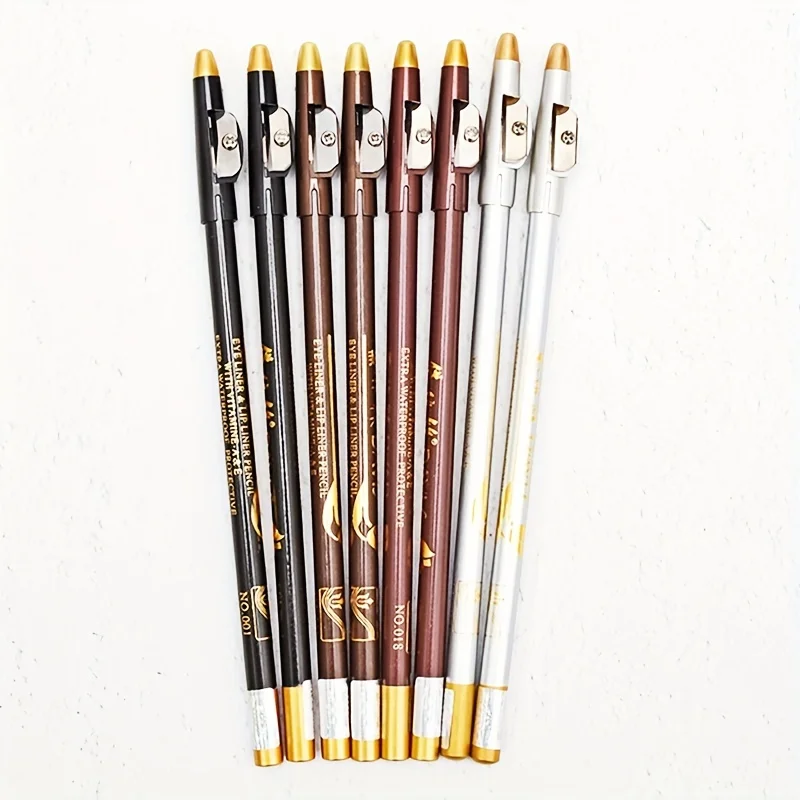 Eyeliner Eyebrow Pencil With Sharpener Black Brown Sweat Proof Eyeliner Eye Makeup Waterproof Eyebrow Pencil