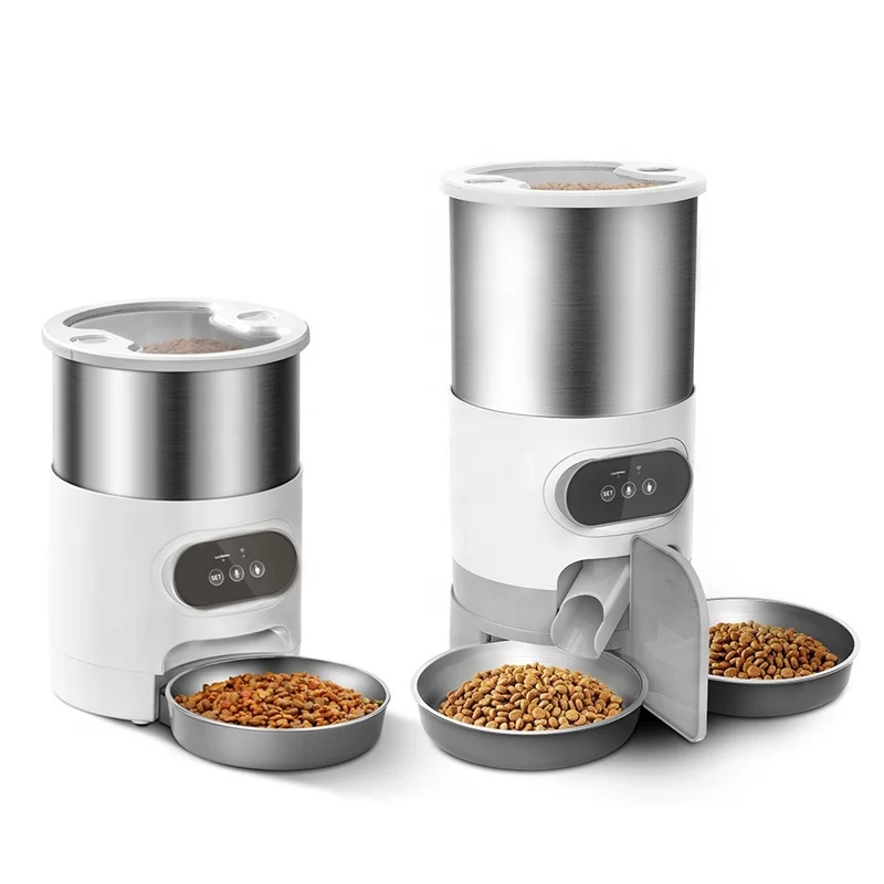 4.5L Automatic Wifi Cat Feeder Pet Feeder Food Dispenser Double Bowls App Control Cat Food Feeders