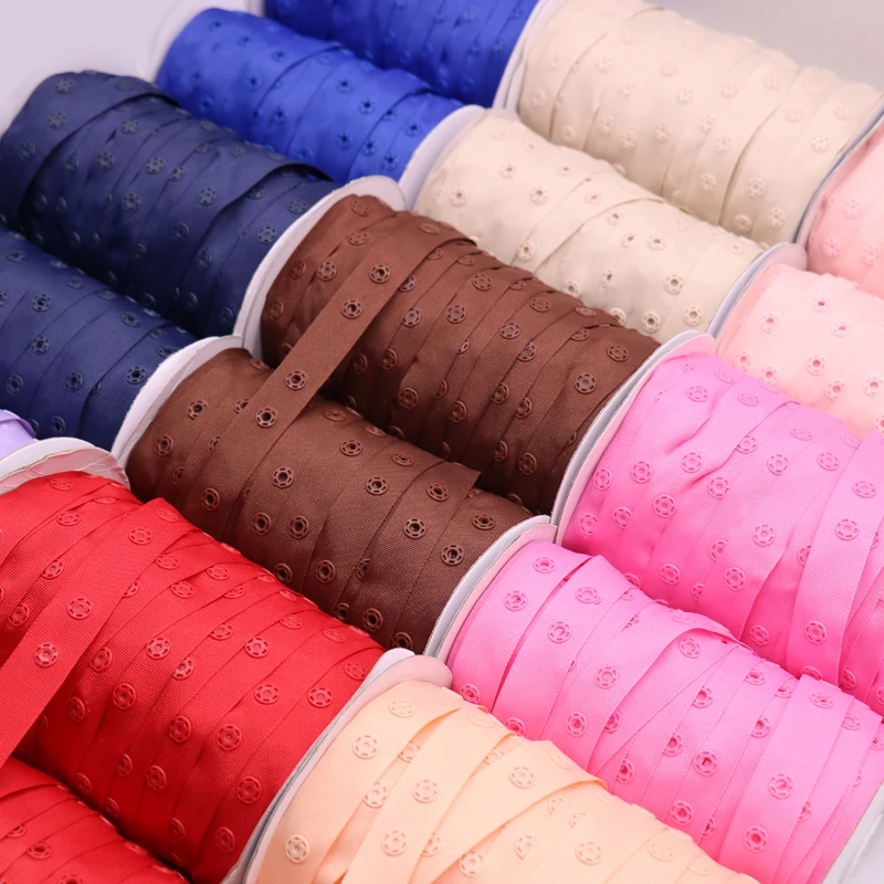 Wholesale  color stock 18mm  Plastic Snap Button tape