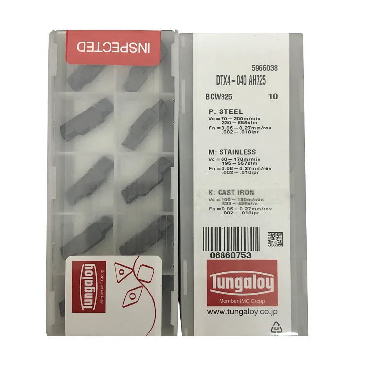 Tungaloy inserts cutting tools DTX4-040-AH725