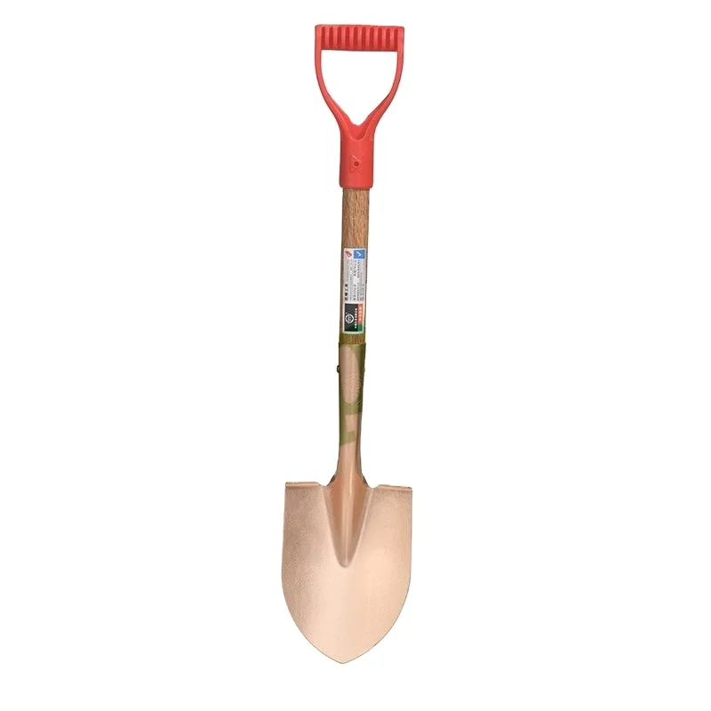 Non Sparking Long Wood Handle Industrial Heavy Duty Round Shovel Square Spade Brass Shovel