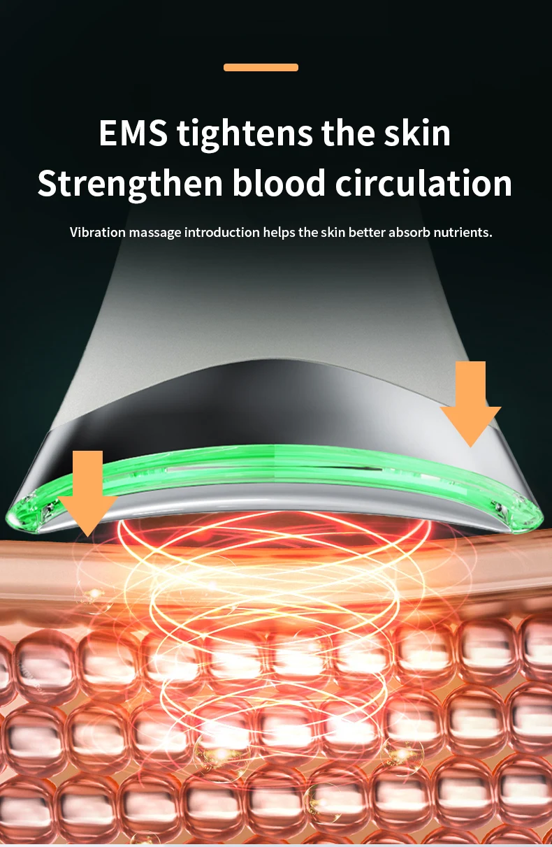 Mini Handheld LED Light Therapy Massager Anti-Aging Wrinkle Skin Lifting U Shape Device with USB Plug for Facial Neck Uplifting