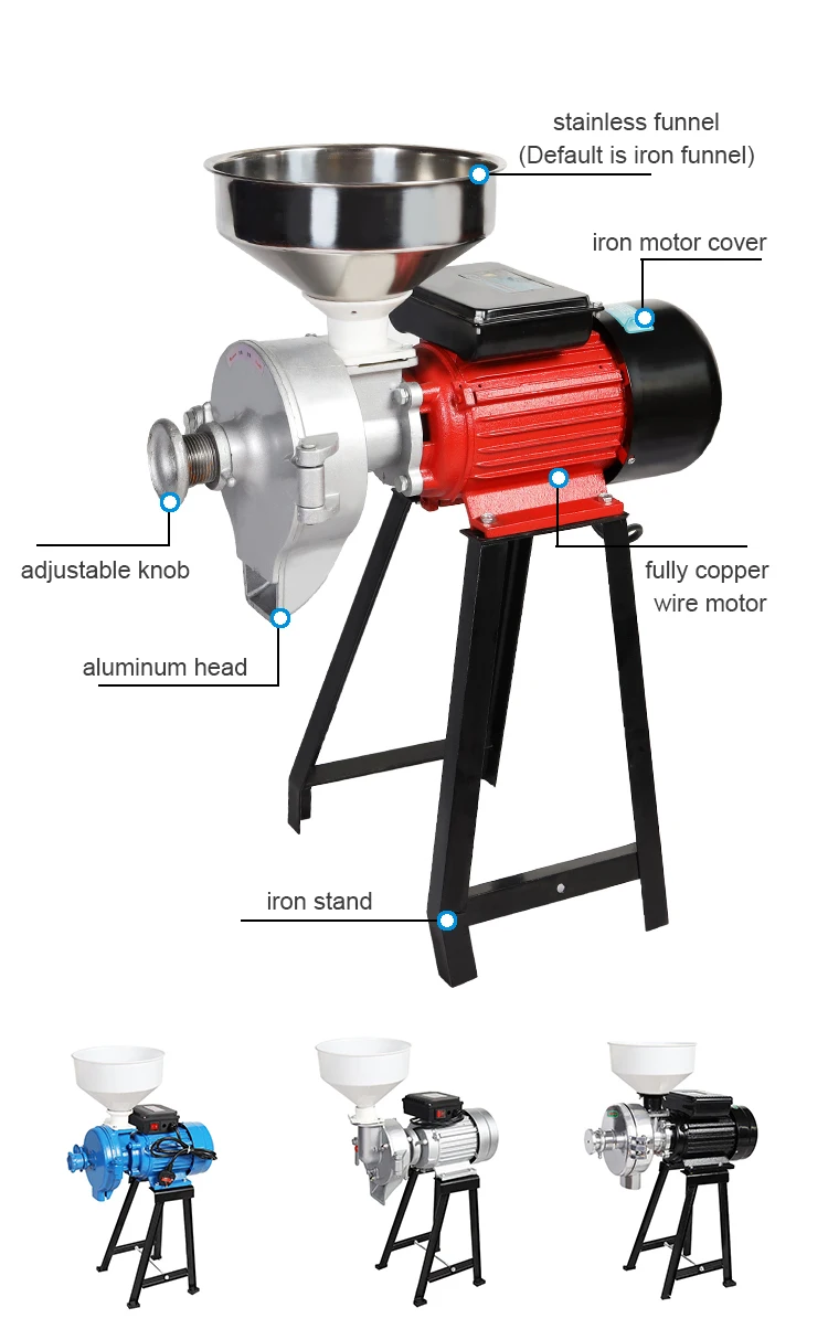 Household grain grinder manufacturer's price electric grain mill barley grinder malt crusher