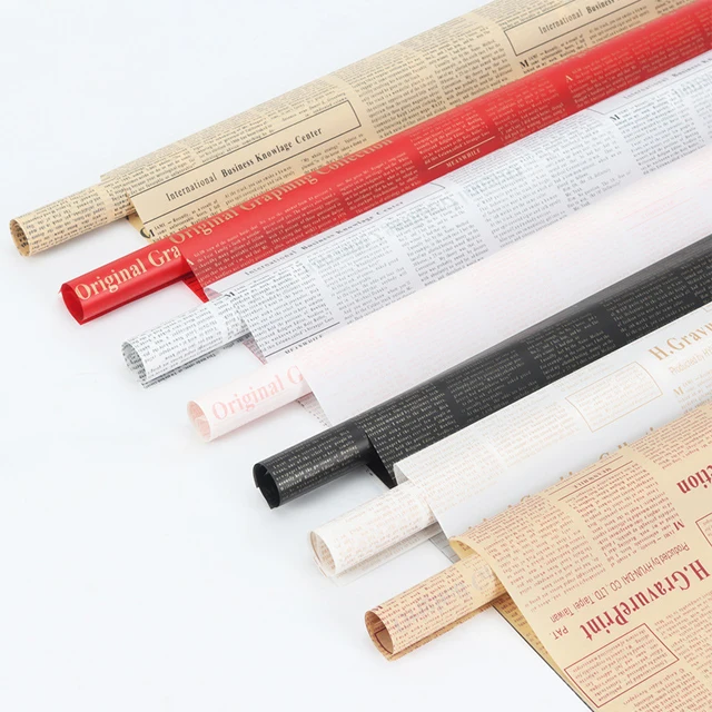 waterproof floral bouquet wrap newspaper paper vintage non woven china custom flowers wrapping paper packaging