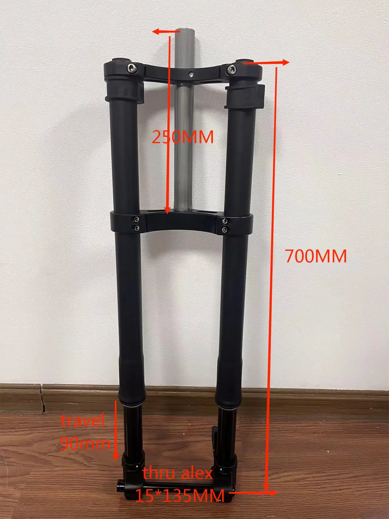 Electric Bike Front Invert Fork 24inch 15*135mm Thru Alex Suspension Snow Fat Bike Fork For Ebike