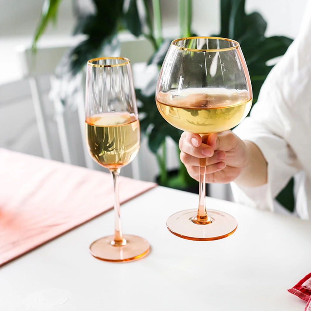 Glassware set wholesale wedding transparent champagne glass cup crystal Premium personalized wine glass set bulk for party