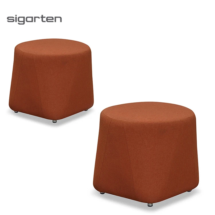 sigarten Customized Living Room Velvet Round Shape Foot Storage Stool Ottoman Pouf