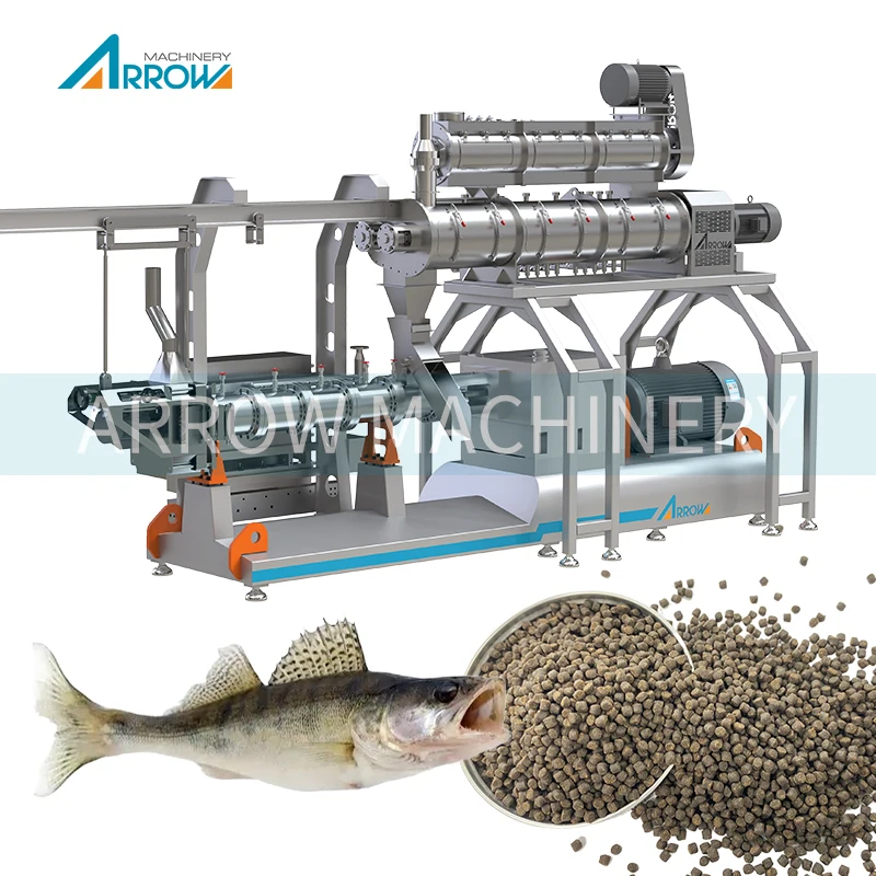 High Productivity 800-1200kg/h Floating Fish Feed Making Machine