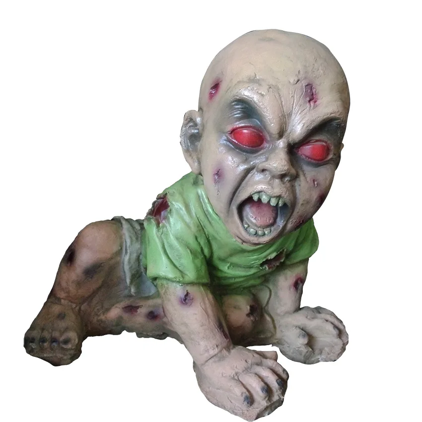 Halloween scary child baby ghost baby trick spoof props haunted house secret room bar horror devil latex doll