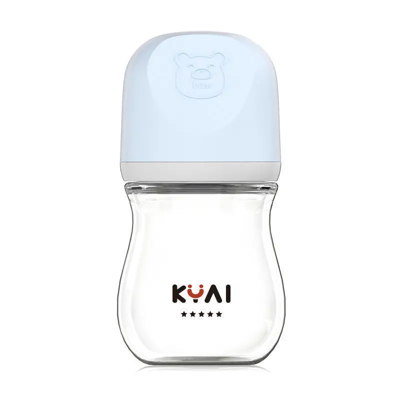 80/160ml New portable baby bottle special newborn wide caliber wide mouth glass bottle
