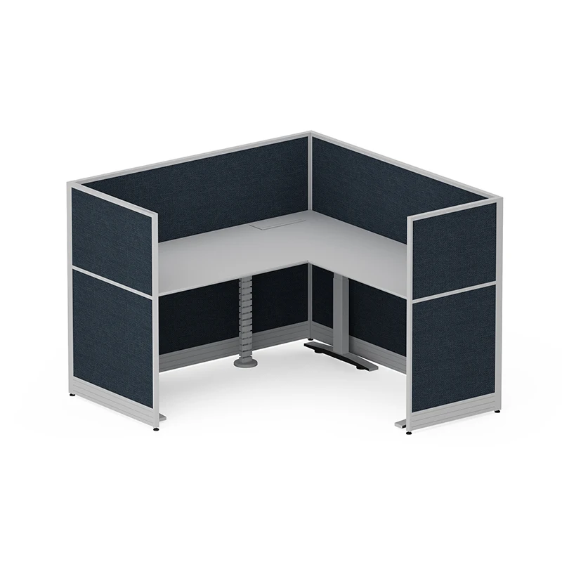 Acoustic Office Furniture Workstation Table Height Adjustable Desk L Shape Office Partition Cubicle