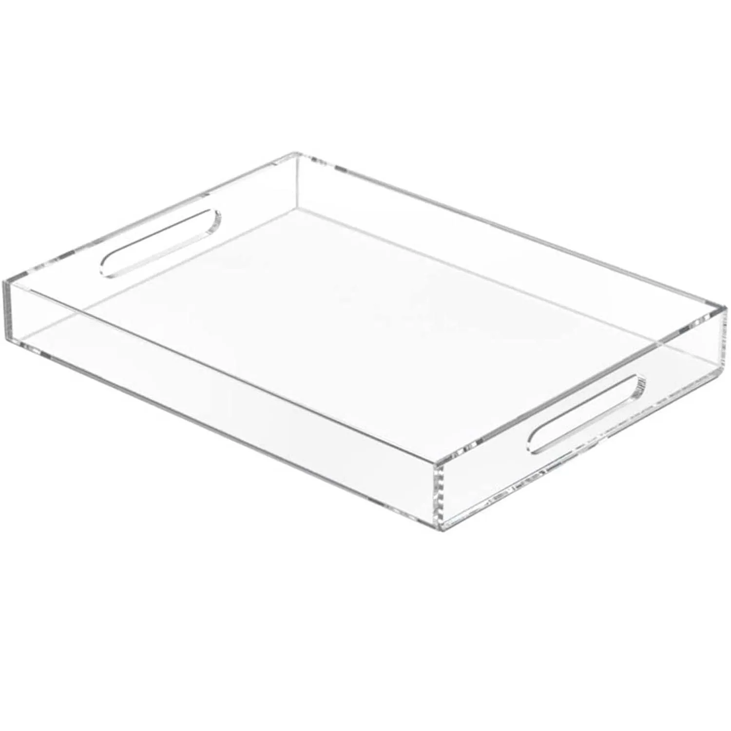 Wholesale Custom Size Engraved Clear Acrylic Serving Tray Transparent Lucite Serving Tray