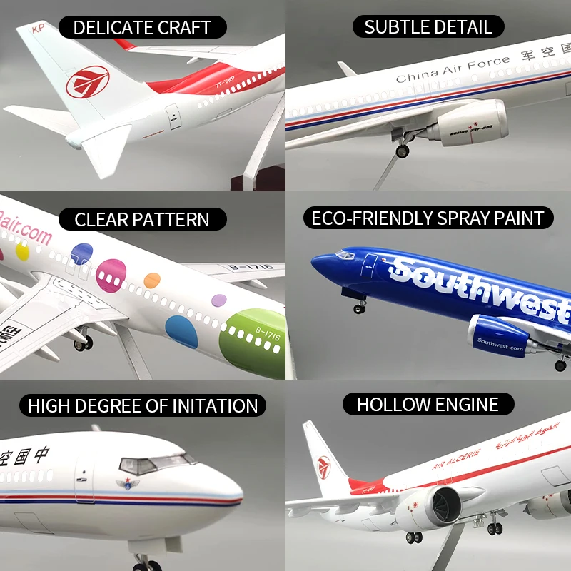 LED ABS Resin Airplane Model Airbus 380 Air New Zealand Size 46cm Scale 1/160 with LED light and Landing Gear