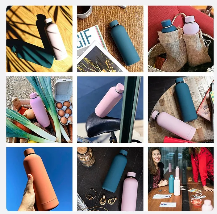 Customized Logo Vacuum Insulated Stainless Steel Narrow Mouth Water Bottles