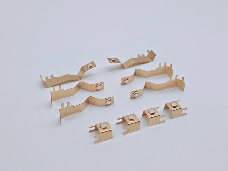High quality brass quick connect terminal micro movement spring piece bimetallic silver contact stamping contact