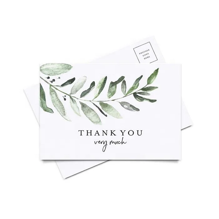 
Custom Logo Blank Wedding Greeting Invitation Thank You Gift Notes Cards with Envelopes Stickers For Order Small Business 
