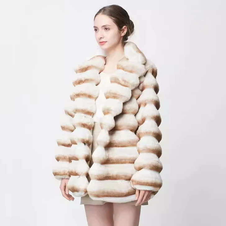 Customized Imitation Chinchilla Faux Fur Jacket Environmentally Friendly Coat Artificial Fur Factory Direct Coat