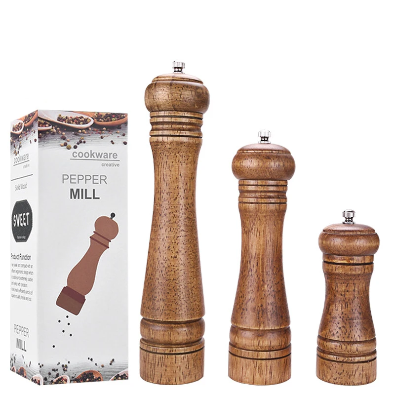 Круглый шарик 5 8 10 дюймов ручной деревянный мини-тмин механизм мельница для специй соль и перец набор измельчителей для перца