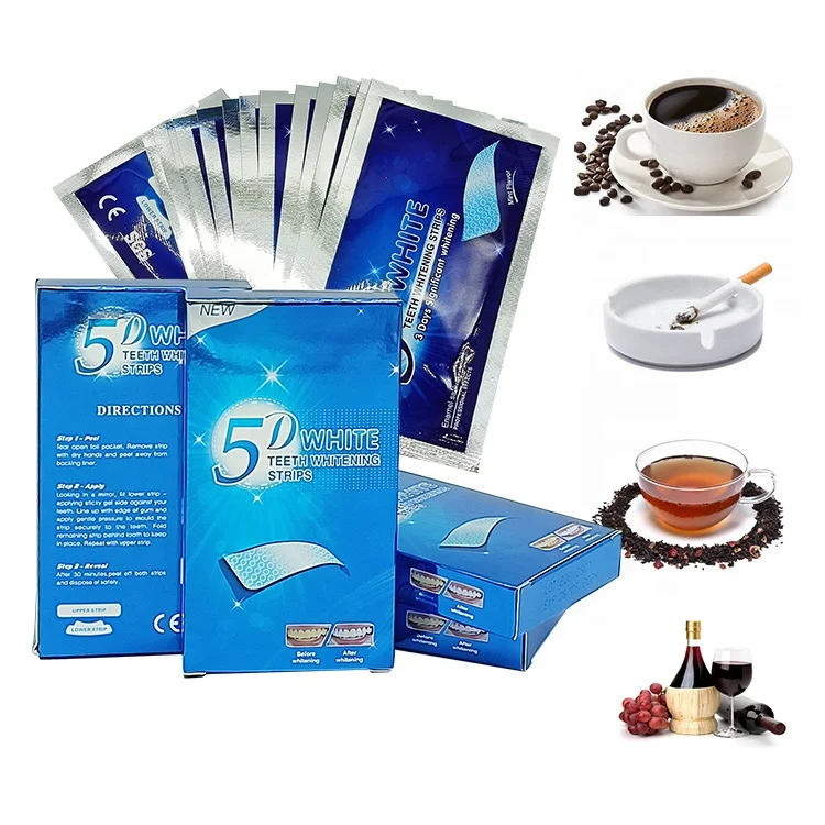 Hot Selling 5D Gel Teeth Whitening Strips White Tooth Dental kit Oral Hygiene Care Strip