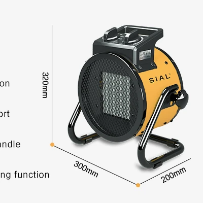SIAL 3KW Portable Heating Element Electric Fan PTC heater   Ceramic mini  Heater for living room and bedroom .