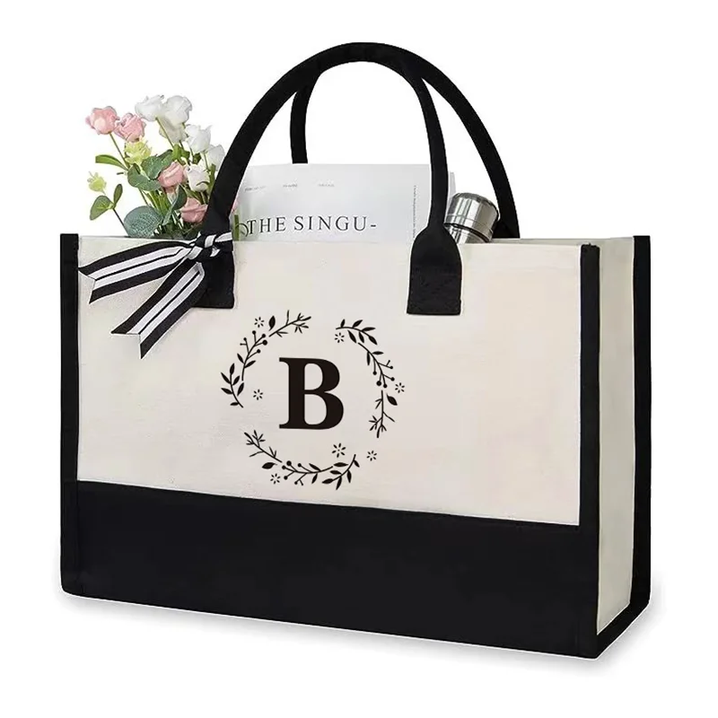Custom Print Logo Handbag Reusable Canvas Shopping Tote Bag Fashion Embroidery Cotton Canvas Tote Bag