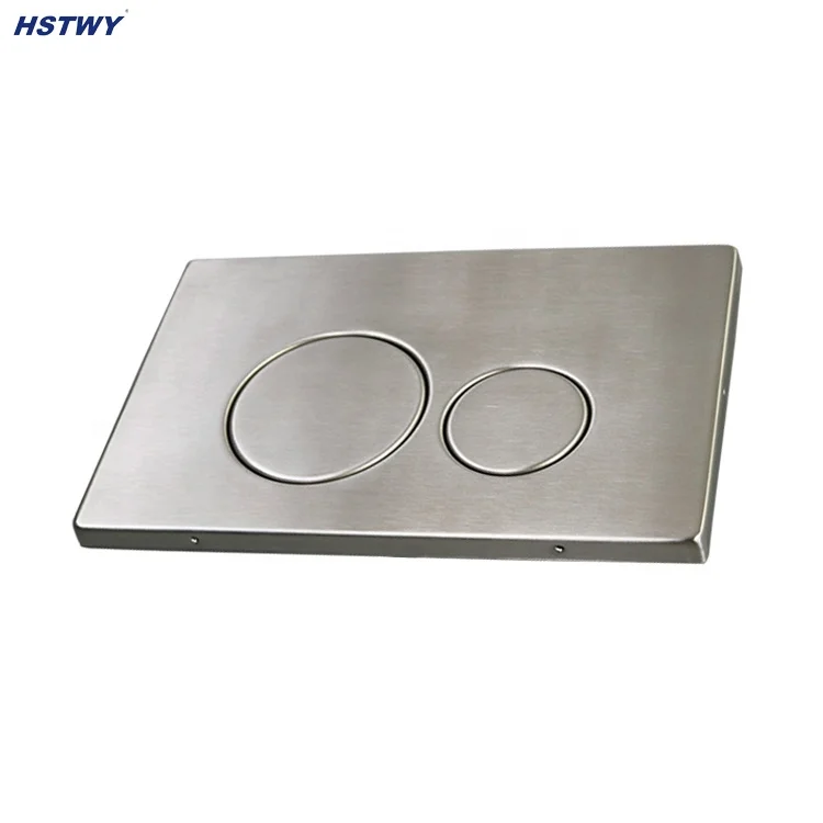 F5010 Brushed Stainless Steel Dual Round Push Buttons for Wall Hung Cistern Actuator Flush Plate