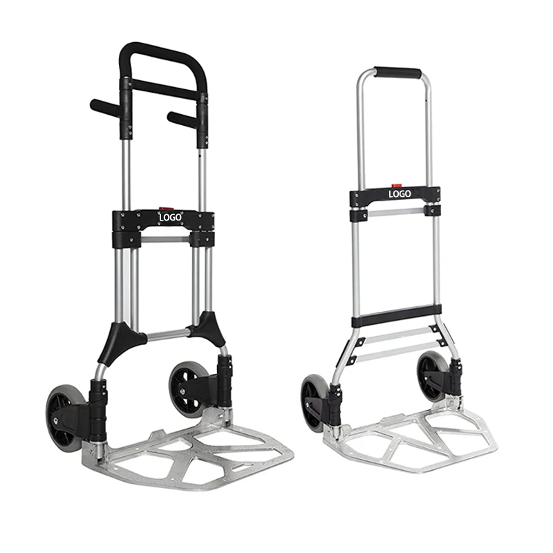 Wholesale 80kgs Aluminum Folding Climbing Hand Truck 6 Wheel Shopping Cart Climbing Stairs Foldable Hand Trolley Cart
