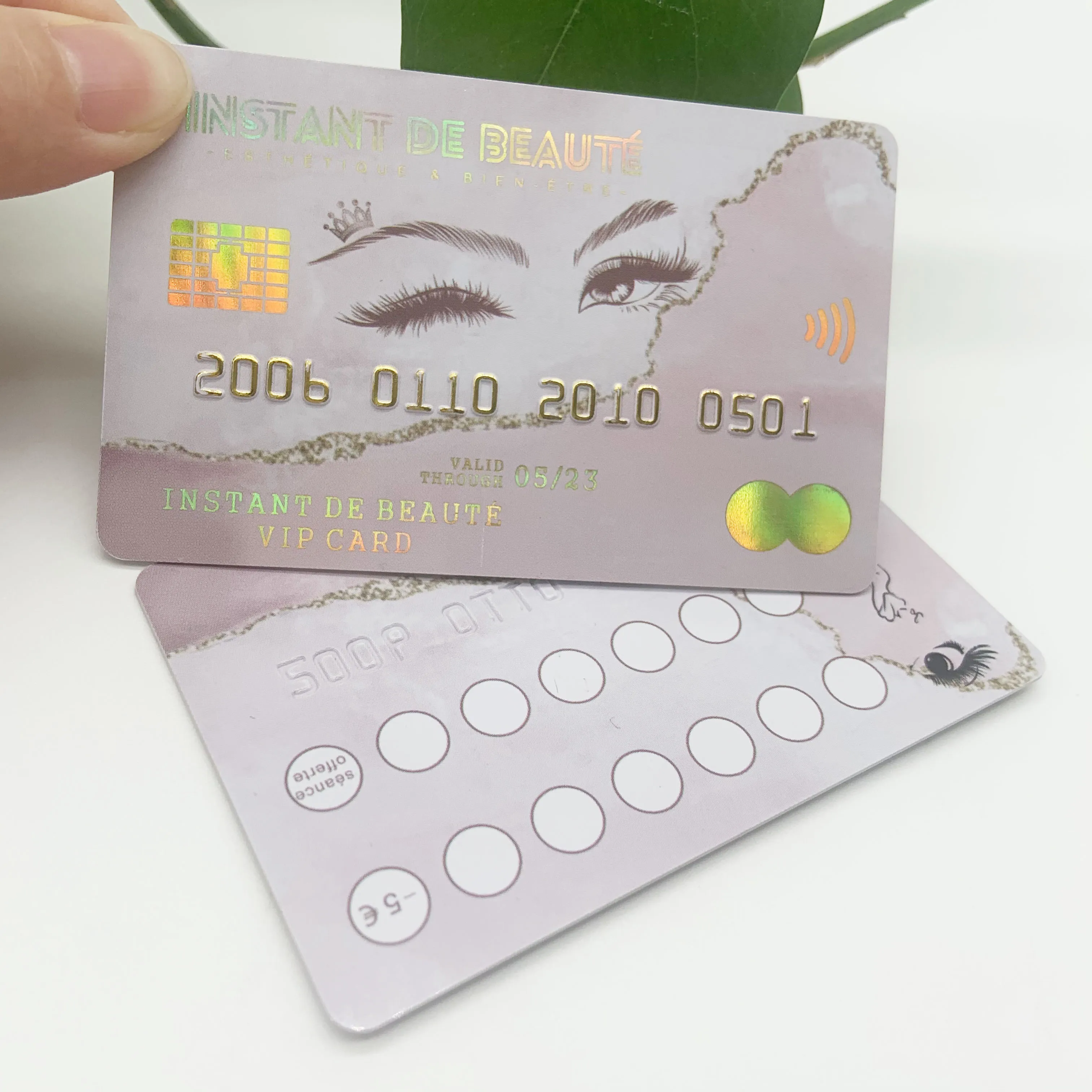 New Design Embossed Plastic Waterproof Credit Card Series Lashes Business Card  Custom Digital Printing