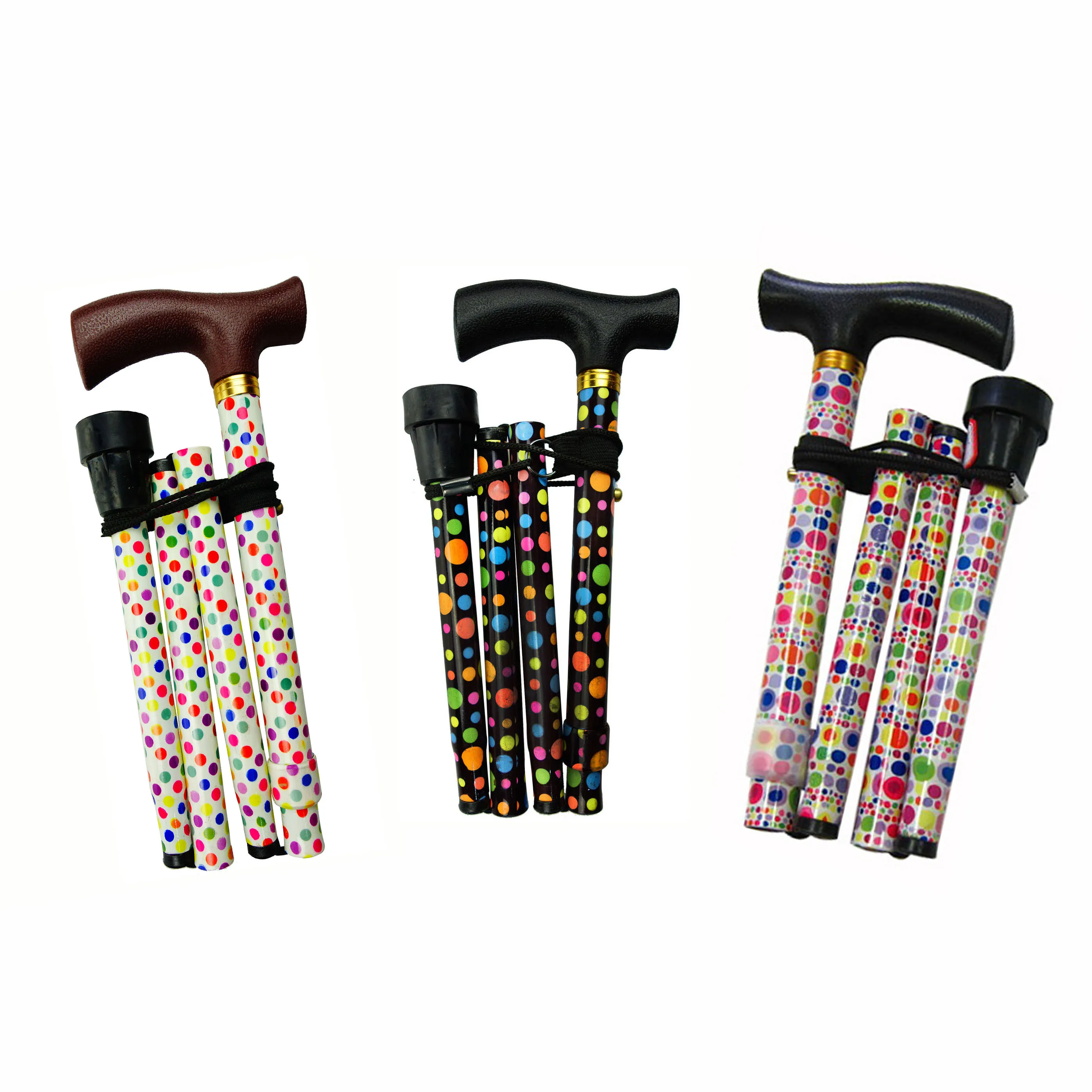 4 sections Aluminum Floral printing collapsable cane