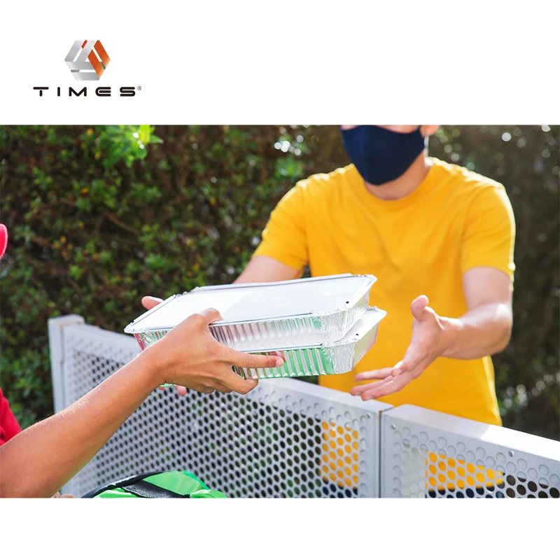 220ml Recyclable High Quality Disposable Customized  For Catering  Aluminum Tray With Lid Lunch Boxes  Foil Container Food Grade