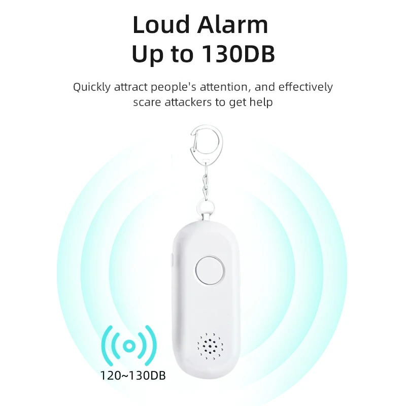 130DB Siren Song LED Portable Emergency SOS Security Self Defense Alarm Keychain Personal Alarm for Women Children Elderly