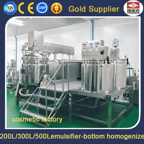 cosmetic Vacuum homogenizer emulsifier mixing machine hydraulic lifting double jacket stainless steel mixing tank