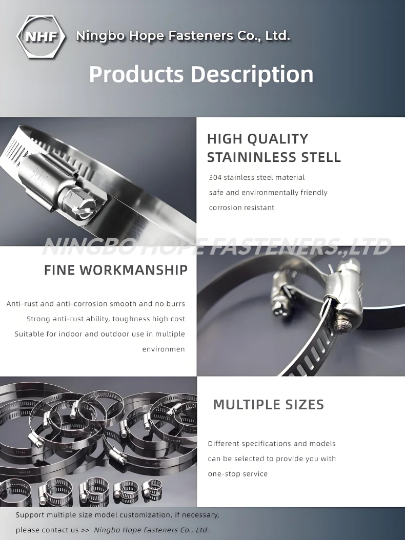 304/316 Stainless Steel American Type Car Turbo Hose Clamps