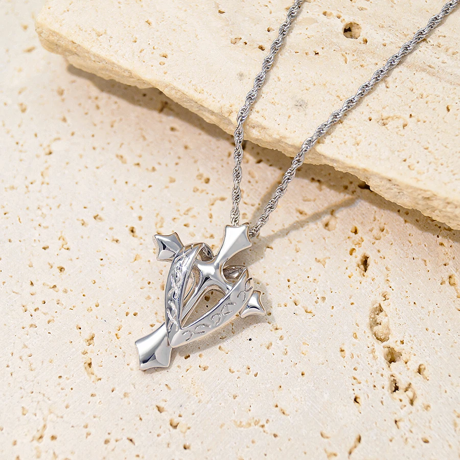 Wholesale Christian Jesus Cross Pendant Fashion Jewelry Wholesale Women Accessories Sterling Silver Custom Jewelry