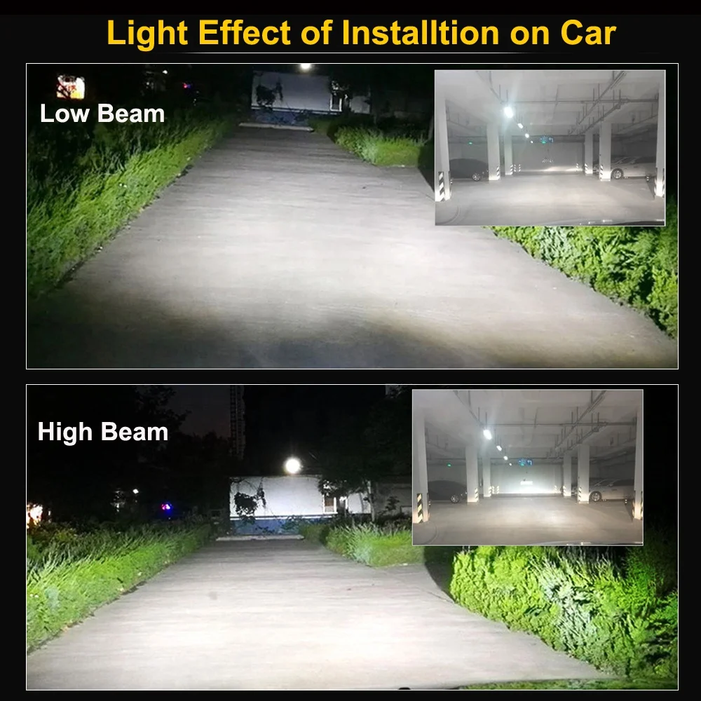 
HSUN 72W 8000LM COB H4 LED Headlight Kit 6000k High Low Beam 9003 Car LED Headlights Bulb Head Lamp Fog Light 12V 24V 