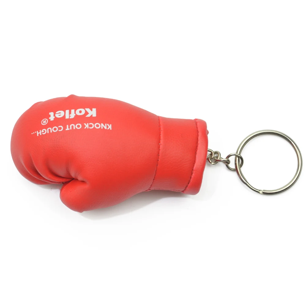 Promotional 3D Soft Pvc Leather Printing Logo Custom Mini Boxing Gloves Keychain