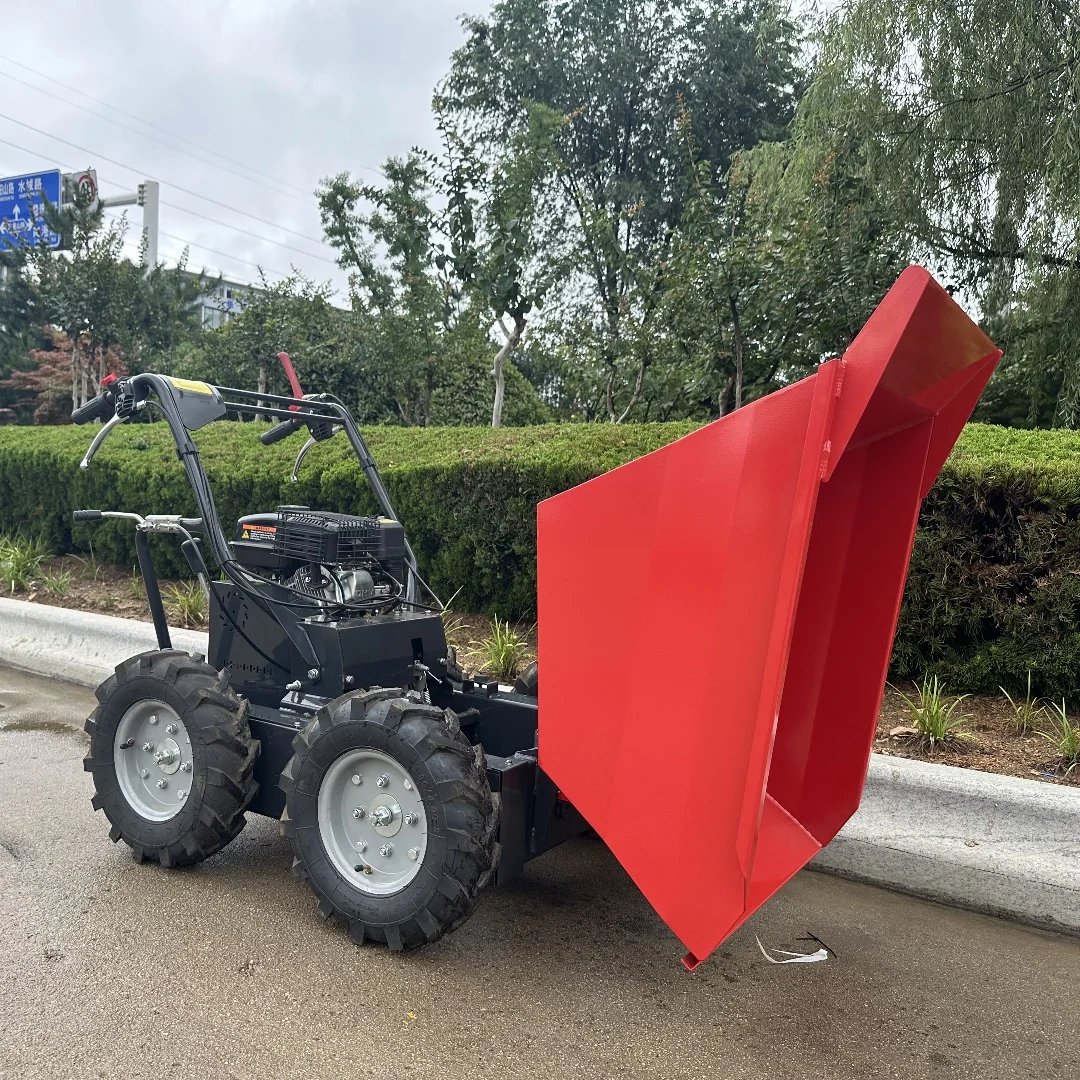 Small wheel mini gasoline dump truck manual hydraulic tipper mini dump truck for sale