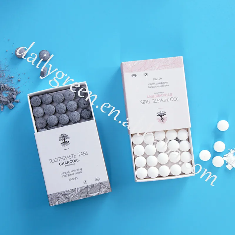 Charcoal Whitening Teeth Toothpaste Tablets Flouride Wholesale With Private