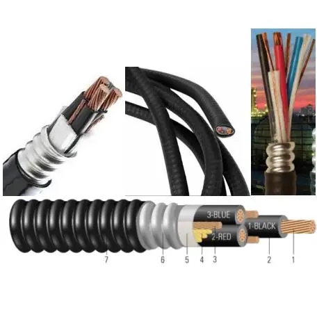 Изоляция CU 600V XLPE ИЗОЛЯЦИЯ. XHHW-2 VFD кабель x- Armor ПВХ куртка. 3*3/0awg