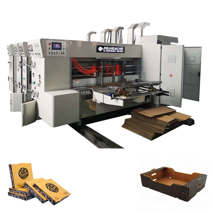 corrugated carton boxes cardboard pizza printing slotting die cutting making machine