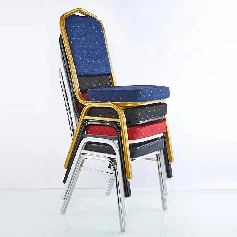 Wholesale Cheap Fancy Luxury Stackable Rental Gold Metal Iron Steel wedding Banquet hotel Chairs