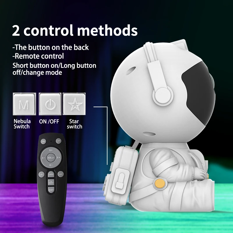 Banqcn 360 Degree Adjustable Astronaut Projector Night Light Kids Ceiling Lights USB Charger Milky Way Projector