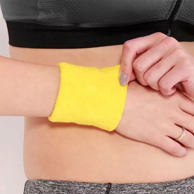 Sport Wristband Sweat Absorbing Stretchable Multi Color Embroidery Cotton Wrist Sweatband