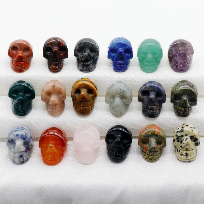 Bulk Wholesale Natural Crystal Handcrafts Mini Crystal Carvings Mini Crystal Gemstone skulls For People Gift