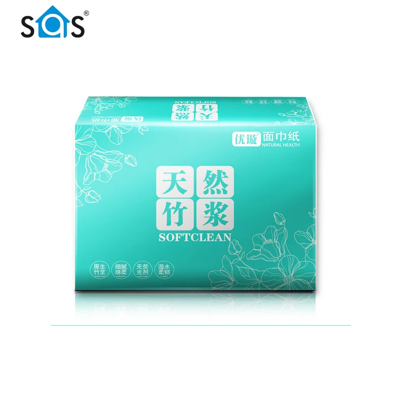 
4 ply soft bamboo pulp cleaning facial tissue paper 